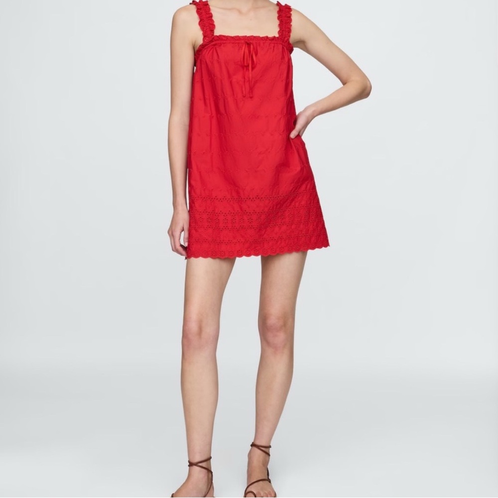 Gap x Doen Sleeveless Eyelet Trim Dress